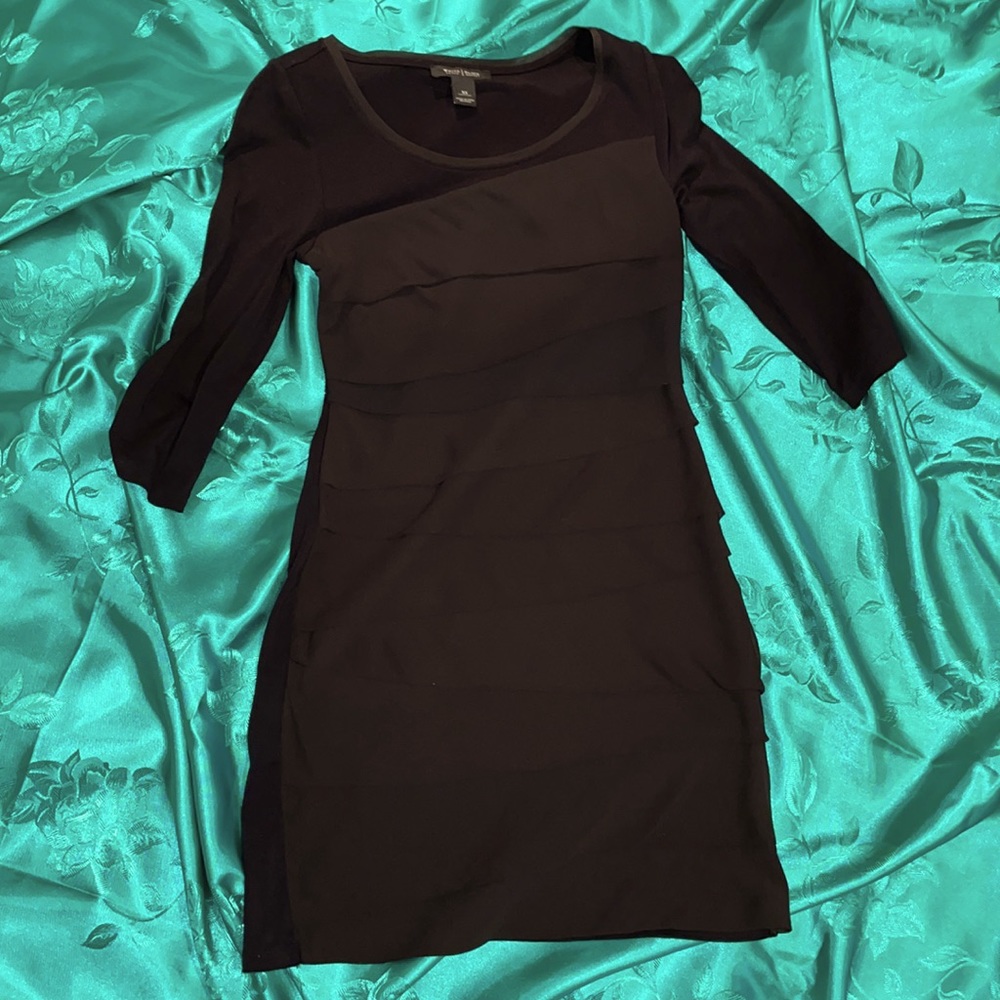 Knit Body Con dress with Chiffon Wraps